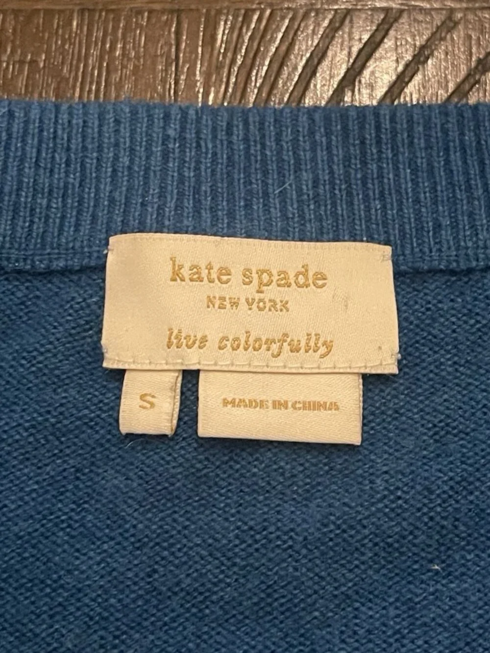 Kate Spade NY Kati City Lights Jeweled Teal Sweater Wool/Cashmere Blend SZ Small